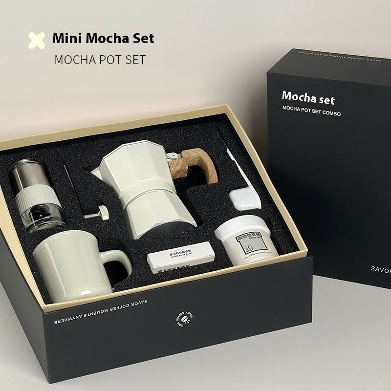 Manual Grinding Machine Set Moka Pot Six-piece Set