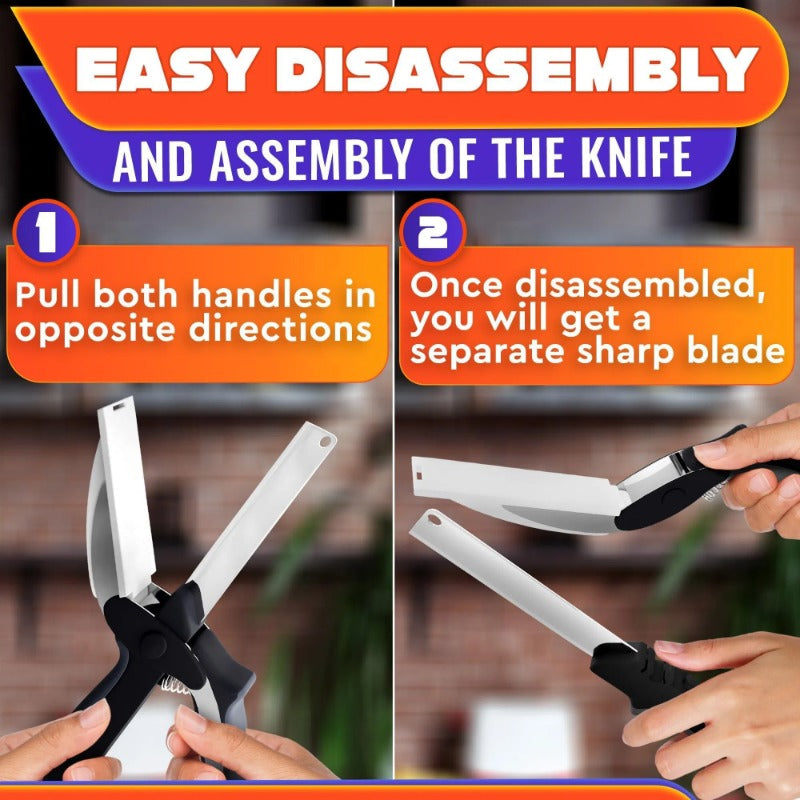 2-in-1 Kitchen Scissors Cutting Board Knife