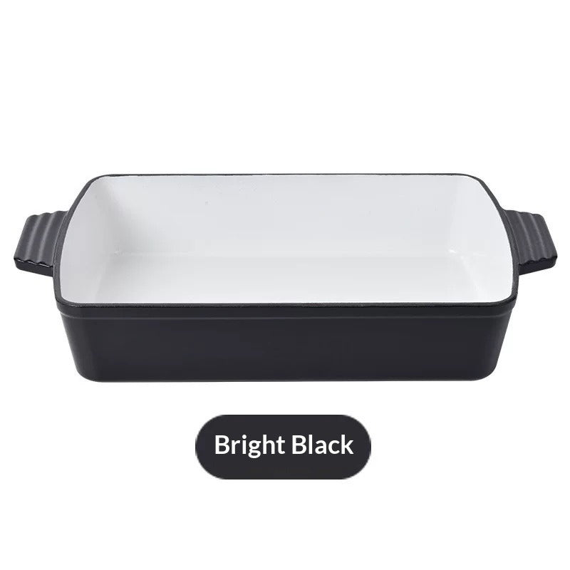 Cast Iron Enameled Rectangular Baking Pan