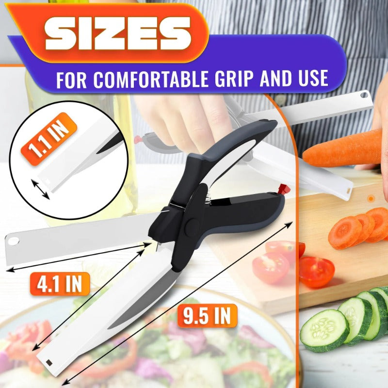 2-in-1 Kitchen Scissors Cutting Board Knife