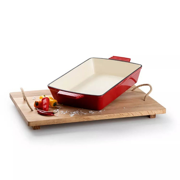 Cast Iron Enameled Rectangular Baking Pan