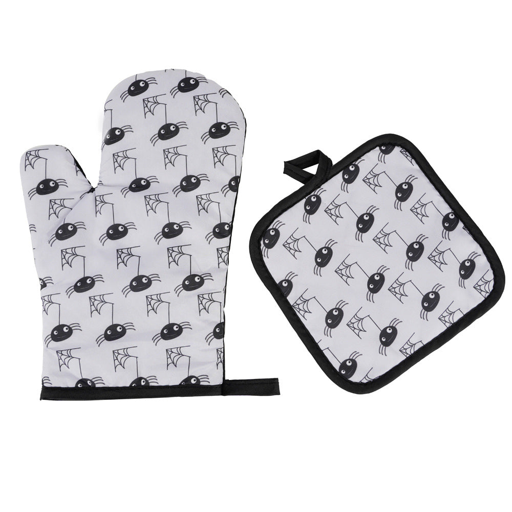 Halloween Pattern Insulated Microwave Oven Gloves