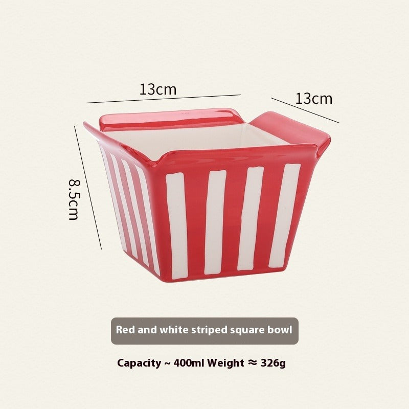 Ceramic Popcorn Bowl French Fries Shape