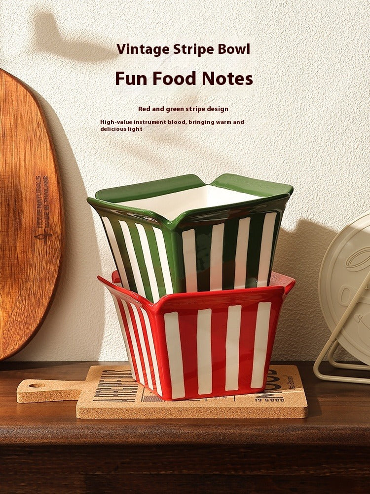 Ceramic Popcorn Bowl French Fries Shape