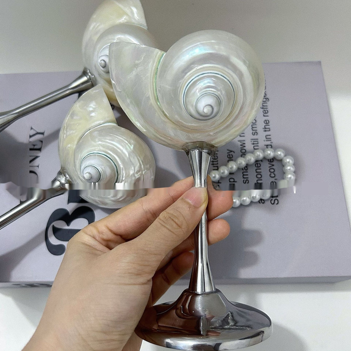 European Retro Metal Conch Goblet