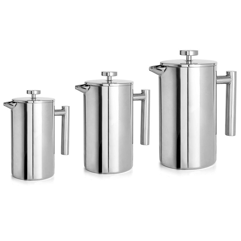 304 Stainless Steel Double-Layer French Press Coffee Pot