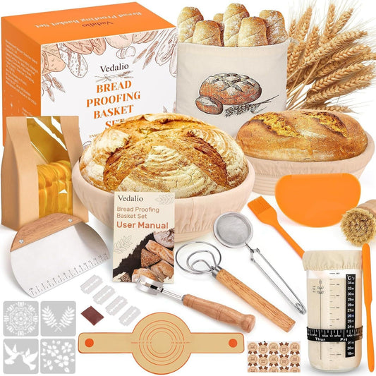 Bread Proofing Rattan Basket Tool Set