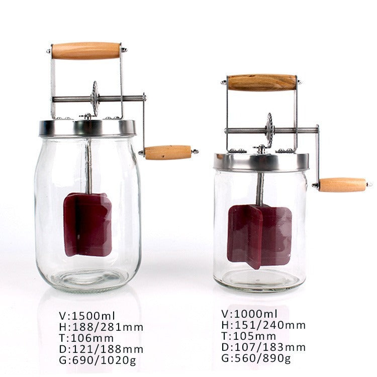 Vintage Glass Hand Butter Blender