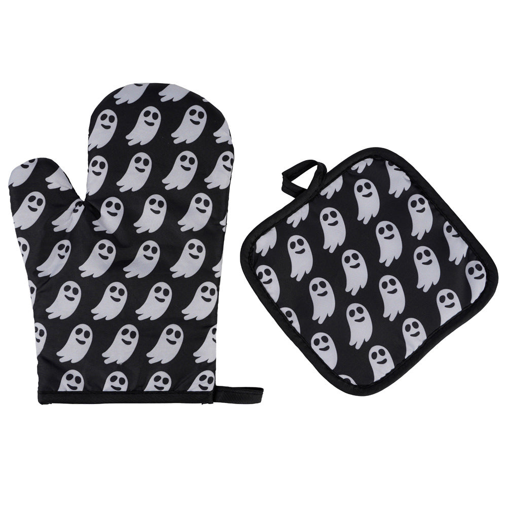 Halloween Pattern Insulated Microwave Oven Gloves