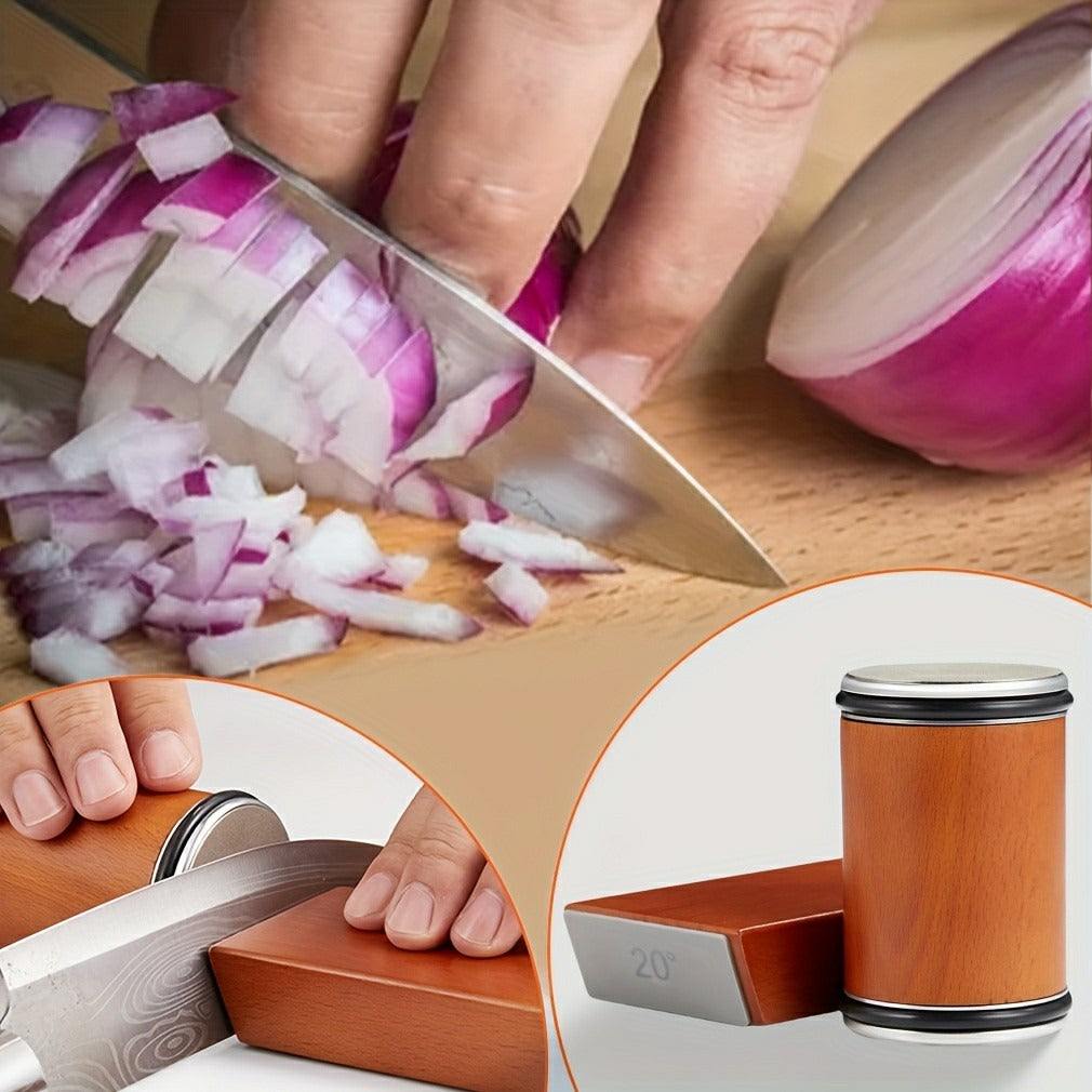 Roller Knife Sharpener Kit with Diamond Dual-Grind