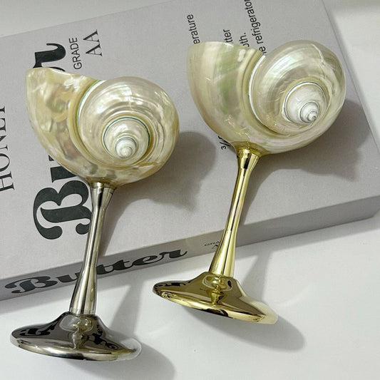 European Retro Metal Conch Goblet