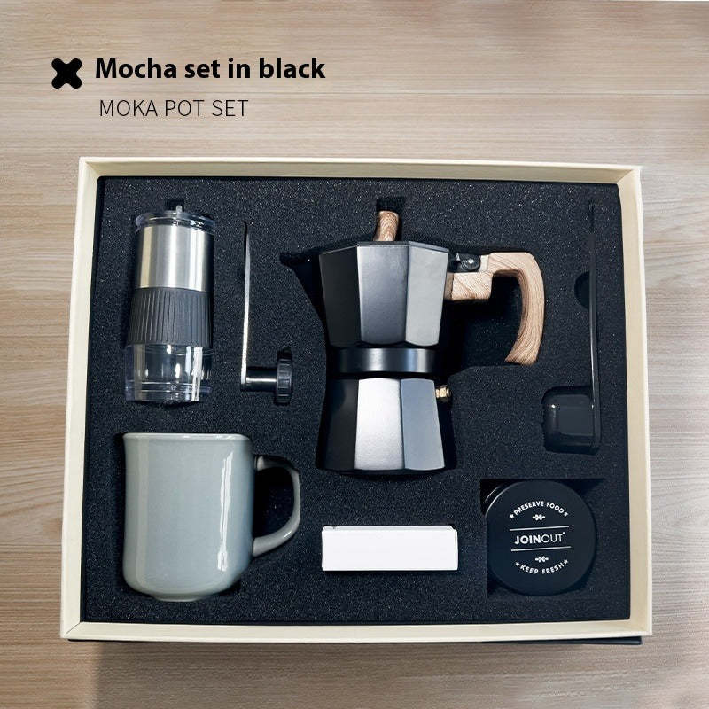 Manual Grinding Machine Set Moka Pot Six-piece Set