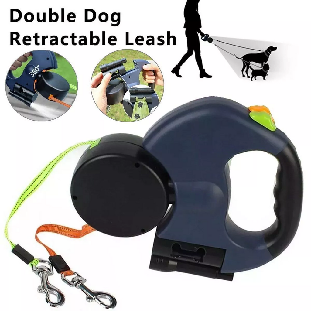 360 Swivel Dual Pet Dog Walking Leash