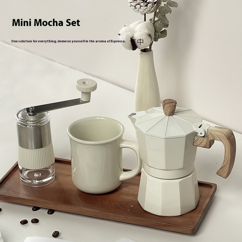 Manual Grinding Machine Set Moka Pot Six-piece Set