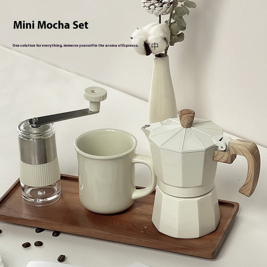 Manual Grinding Machine Set Moka Pot Six-piece Set