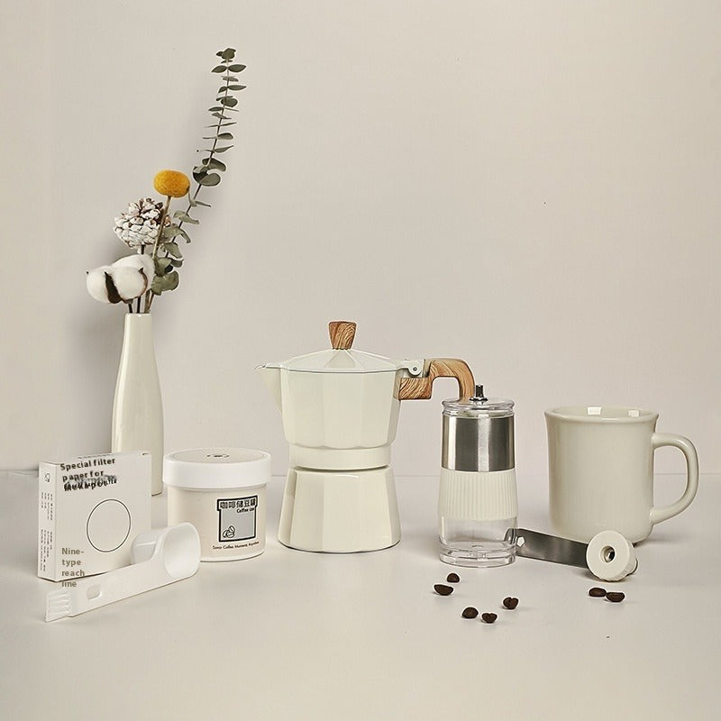 Manual Grinding Machine Set Moka Pot Six-piece Set