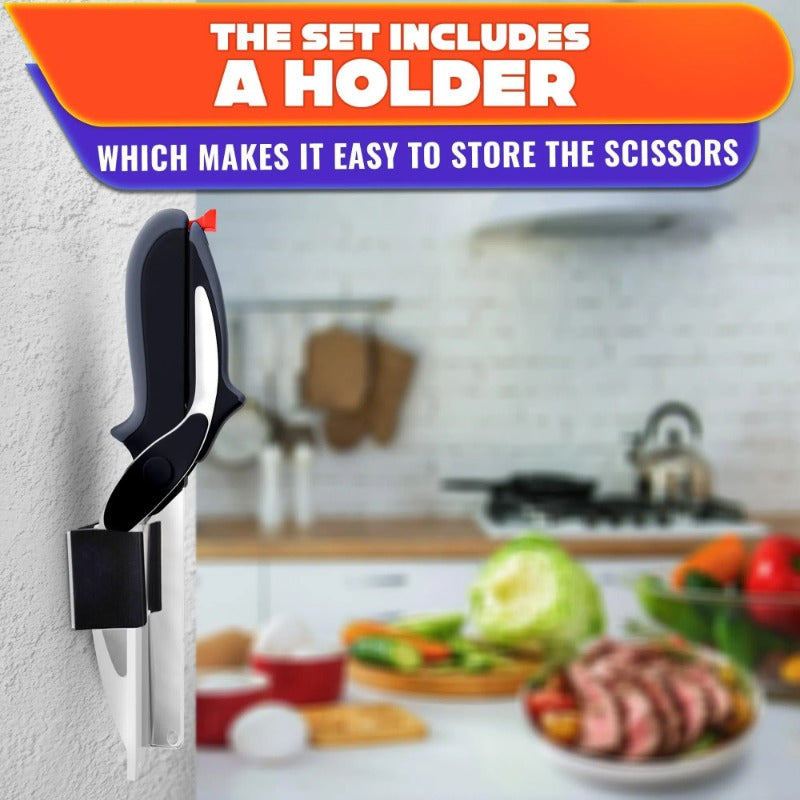 2-in-1 Kitchen Scissors Cutting Board Knife