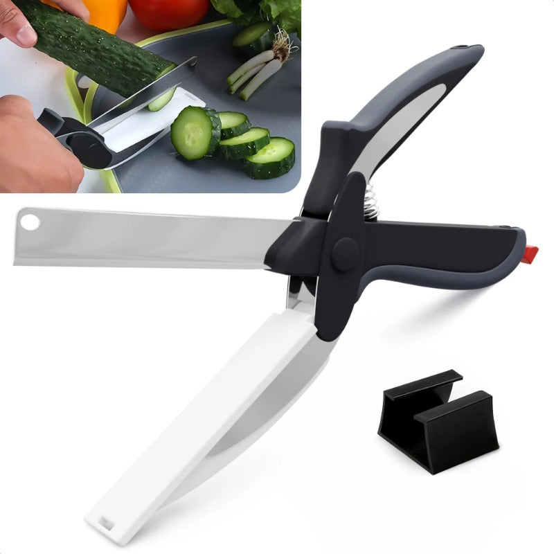 2-in-1 Kitchen Scissors Cutting Board Knife
