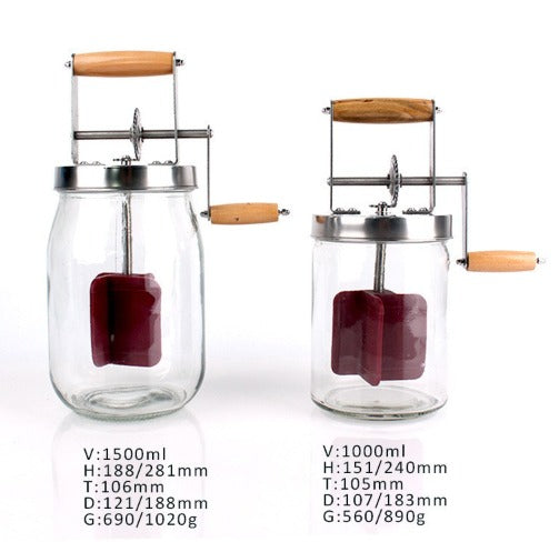 Vintage Glass Hand Butter Blender