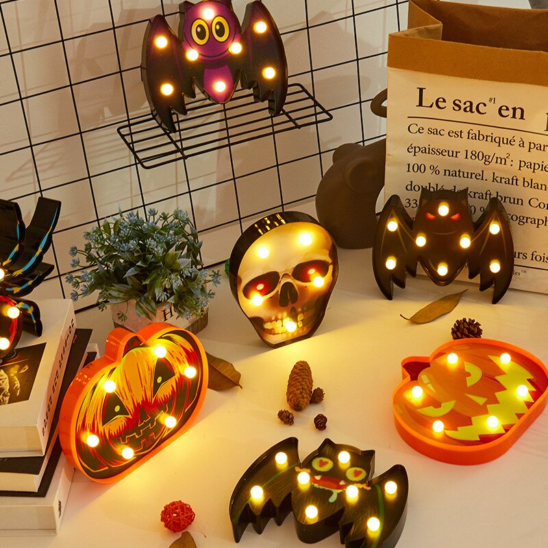 Halloween LED Pumpkin and Bat String Lights Decor