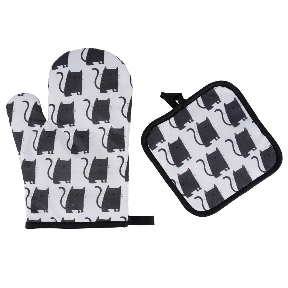 Halloween Pattern Insulated Microwave Oven Gloves