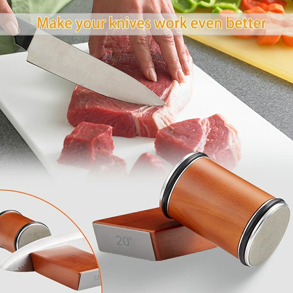Roller Knife Sharpener Kit with Diamond Dual-Grind