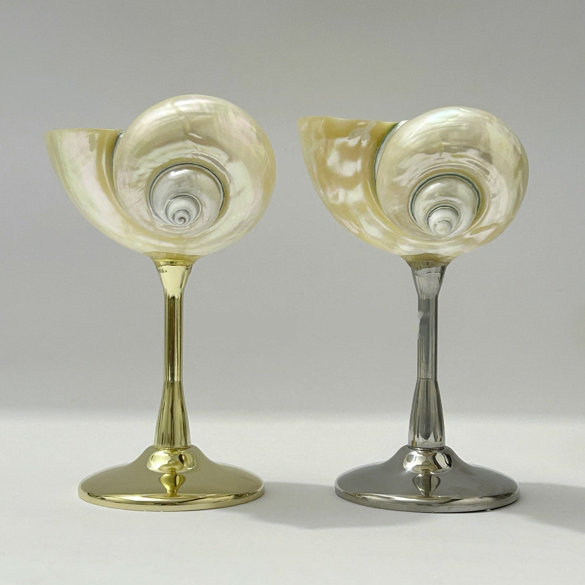 European Retro Metal Conch Goblet