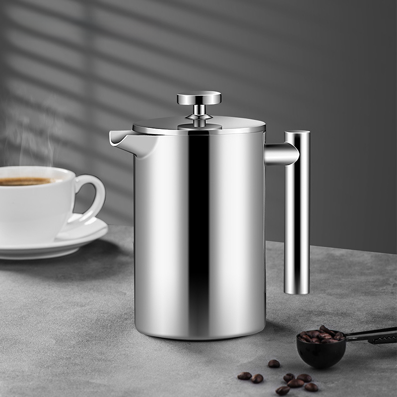 304 Stainless Steel Double-Layer French Press Coffee Pot
